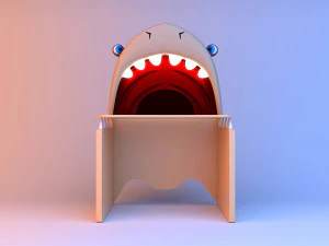 Kids shark table 3D Model