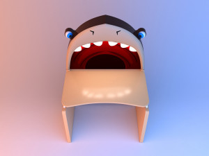 Kids shark table 3D Model