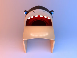 Kids shark table 3D Model