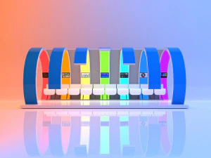 K&uuml;resel g&ouml;kkuşağı otob&uuml;s durağı 3D Model