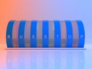 K&uuml;resel g&ouml;kkuşağı otob&uuml;s durağı 3D Model