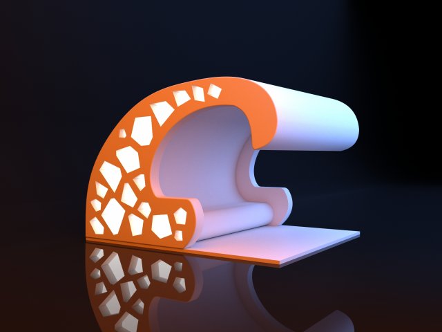 Abstract glowing bus stop 3D मॉडल .c4d .max .obj .3ds .fbx .stl .blend