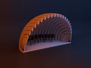 Parametric scifi spherical bus stop Model 3D