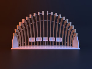 Parametric scifi spherical bus stop Model 3D