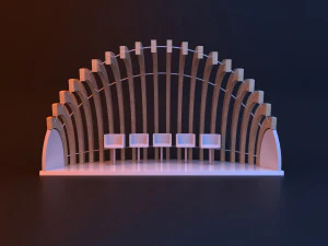 Parametric scifi spherical bus stop 3D Model