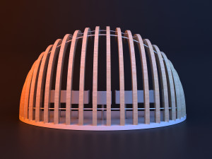 Parametric scifi spherical bus stop Model 3D