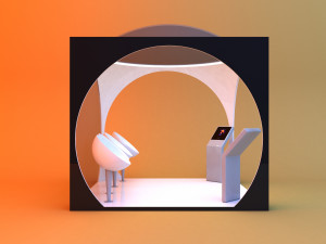 Sci-fi cube sphere bus stop 3Dモデル