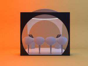 Sci-fi cube sphere bus stop 3Dモデル