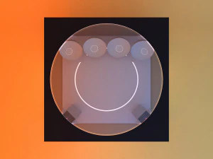 Sci-fi cube sphere bus stop 3D Model