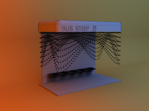 Loft scifi bus stop with garland Model 3D