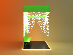 Loft scifi bus stop with garland Model 3D