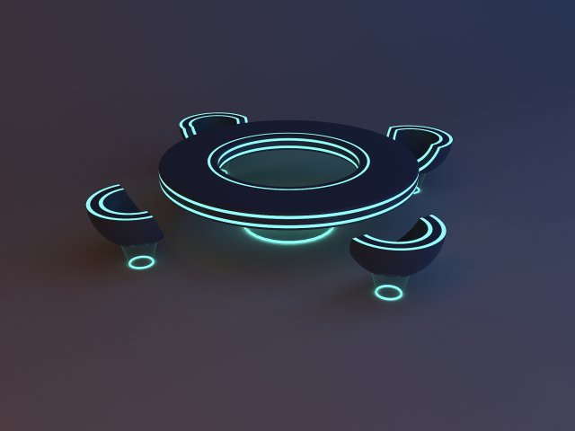 Scifi Futuristic office furniture v2 3D Модель .c4d .max .obj .3ds .fbx .stl .blend 