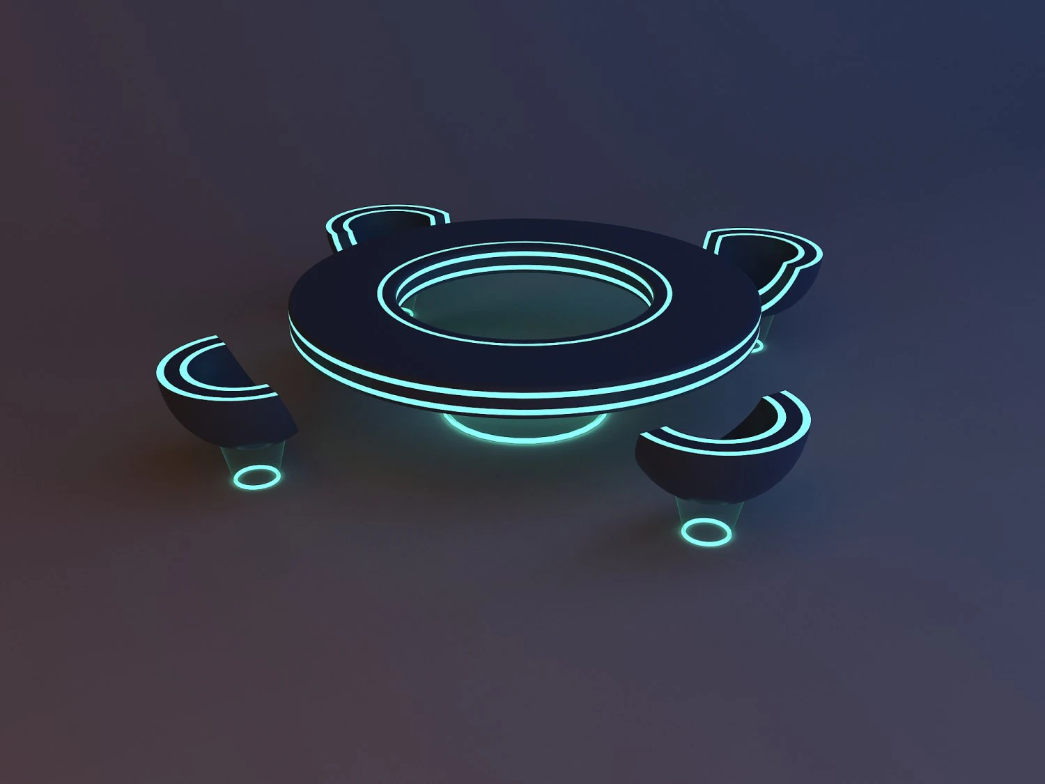 Scifi Futuristic office furniture v2 3D Model .c4d .max .obj .3ds .fbx .stl .blend