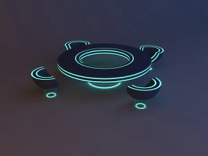 Scifi Futurystyczne meble biurowe v2 Model 3D