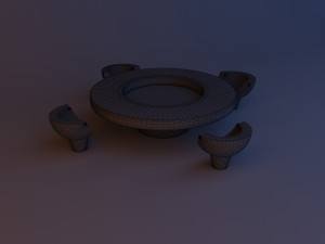 Scifi Futuristic office furniture v2 3D Модель