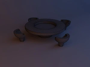 Scifi Futuristic office furniture v2 3D Model