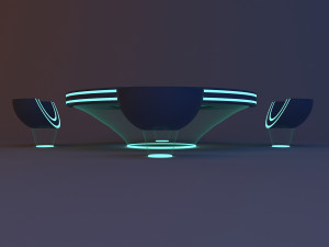 Scifi Futuristic office furniture v2 3D Модель