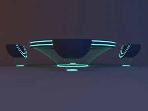 Scifi Futuristic office furniture v2 3D Model
