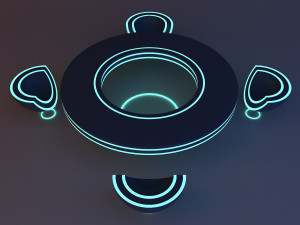 Scifi Futuristic office furniture v2 3D Модель