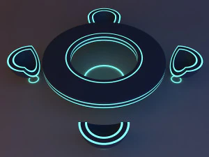 Scifi Futuristic office furniture v2 3D Model