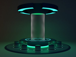 Futuristic Scifi furniture office-bar 3D Model