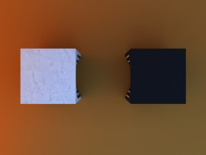 Concrete side table-chair Modello 3D