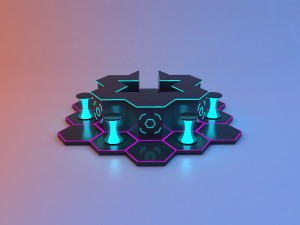 Futuristic scifi bar Modèle 3D