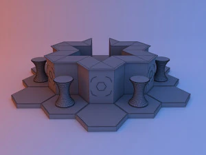 Futuristic scifi bar 3D Model