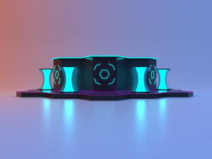 Futuristic scifi bar Modèle 3D