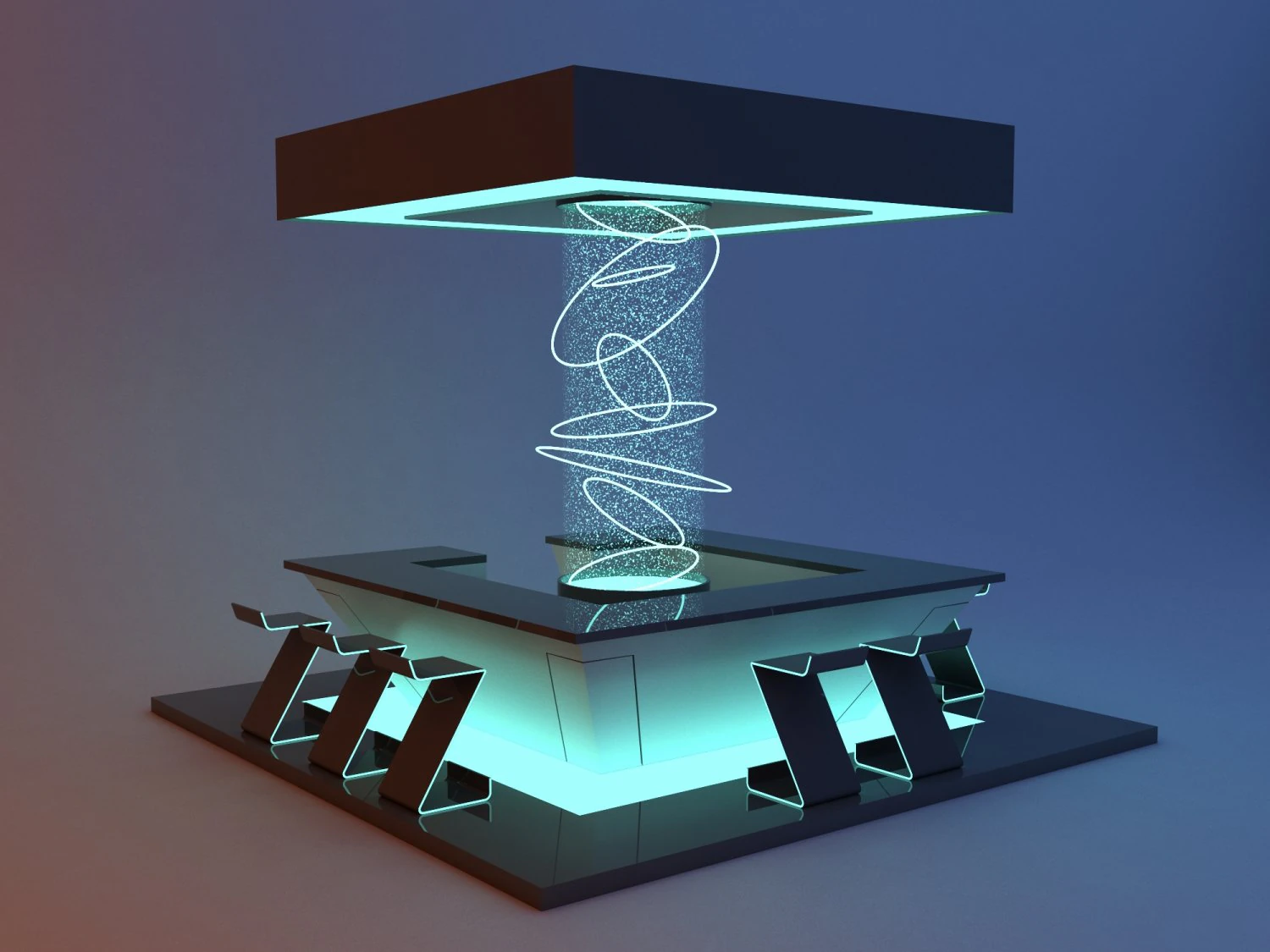Space cyber bar 3D Model .c4d .max .obj .3ds .fbx .stl .blend 