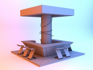Space cyber bar 3D Модель
