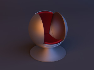 Spherical scifi lounge chair Modelo 3D