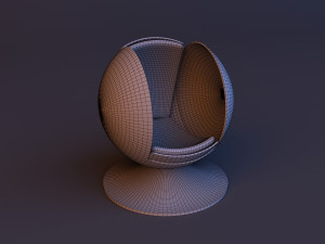 Spherical scifi lounge chair Modelo 3D