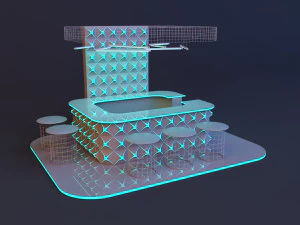 Kosmiczny futurystyczny bar Model 3D