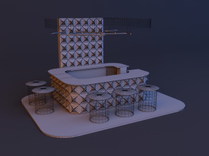 Space futuristic bar 3D Модель