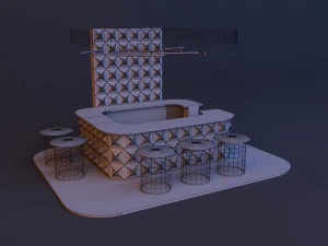 Space futuristic bar 3D Model
