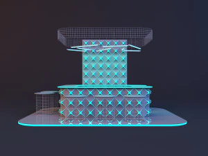 Space futuristic bar 3D Model