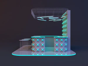 Space futuristic bar 3D Model