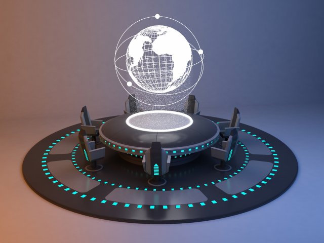 Space futuristic headquarters Modelo 3D .c4d .max .obj .3ds .fbx .stl .blend 