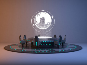 Space futuristic headquarters Modelo 3D