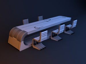 Sci-fi conference table 3D Model