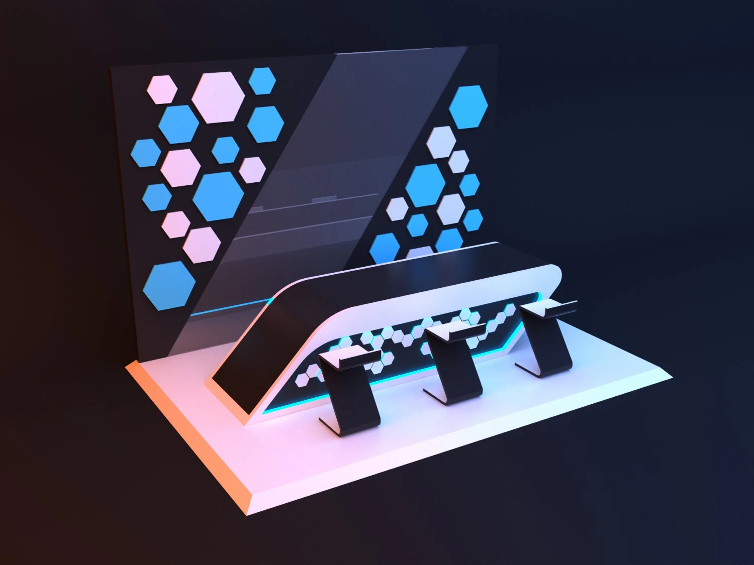 Cyber loft reception 3D Model .c4d .max .obj .3ds .fbx .stl .blend 