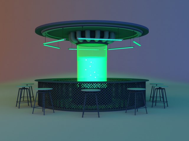 Toxic cyber bar Modello 3D .c4d .max .obj .3ds .fbx .stl .blend 
