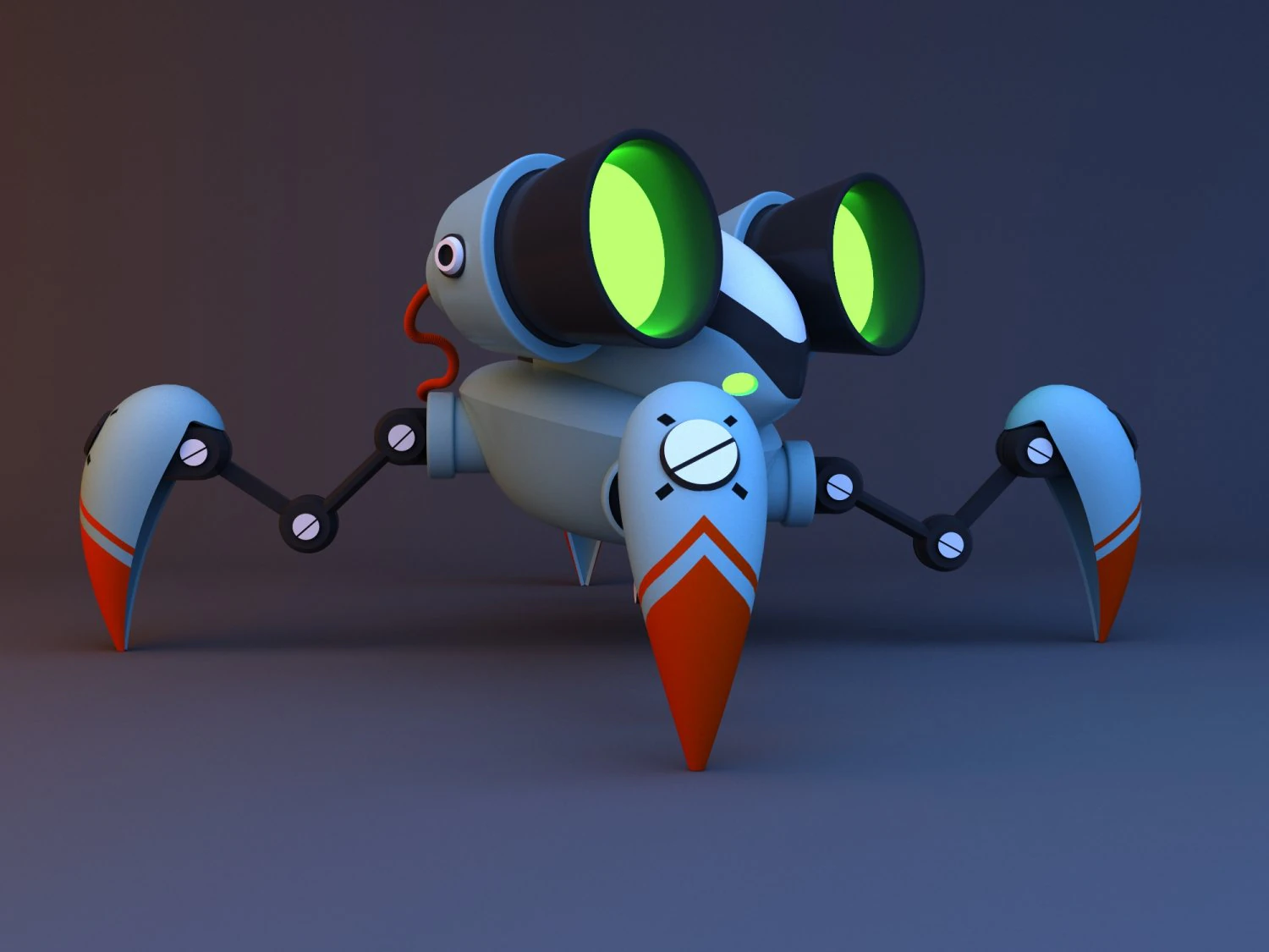 Sci-fi spider glow robot 3D Model .c4d .max .obj .3ds .fbx .stl .blend 