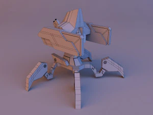 Cyber glow spider robot concept v2 3D Model