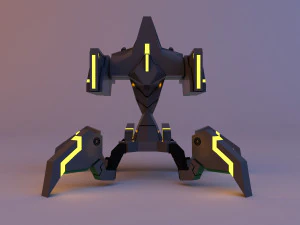 Cyber glow spider robot concept v2 3D Model