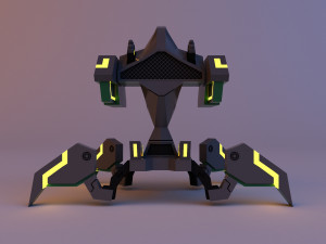Cyber glow spider robot concept v2 3D 模型