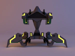 Cyber glow spider robot concept v2 3D Model