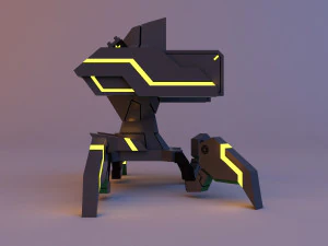 Cyber glow spider robot concept v2 3D Model