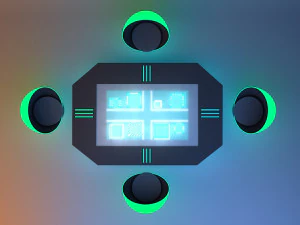 Cyber futuristic headquarters conference table 3D Model